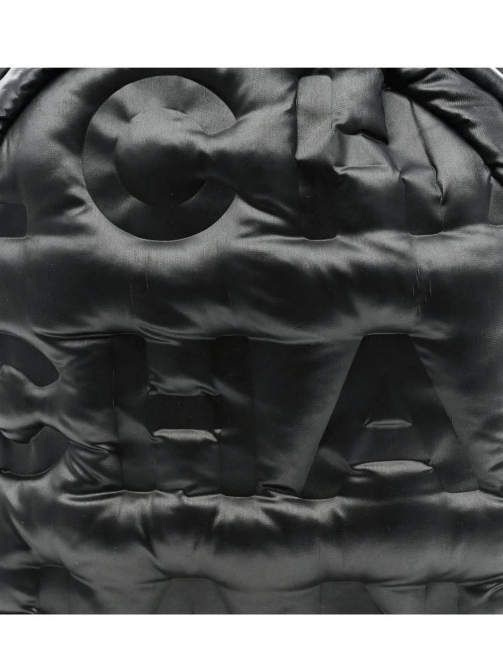 Chanel grey Black Quilted Logo Backpack